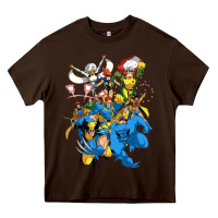 Chocolate Brown group pic x men Heavy Core Tee - PixelWave
