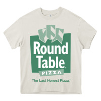 Cream round table pizza Heavy Core Tee - PixelWave