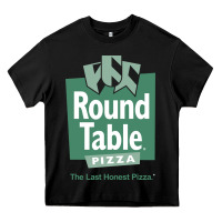 Black round table pizza Heavy Core Tee - PixelWave