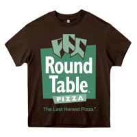 Chocolate Brown round table pizza Heavy Core Tee - PixelWave