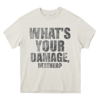 Cream what's your damage, heather   heathers Heavy Core Tee - PixelWave