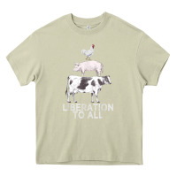 Mossy liberation to all vegan vegetarian food animal love Heavy Core Tee - PixelWave