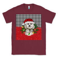 Burgundy Christmas Bichon frise dog Classic Tee - BarkalooDesign
