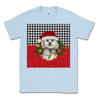 Dusty Blue Christmas Bichon frise dog Classic Tee - BarkalooDesign
