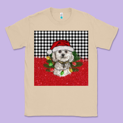 Christmas Bichon Frise Dog Classic Tee Designed By Barkaloodesign