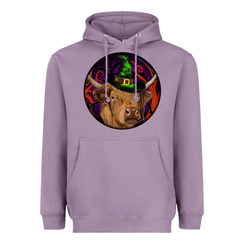 Halloween Highland Cow Round Heavyweight Hoodie by RanaPortraitStore | Teevron