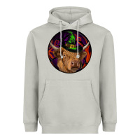 Moon Dust halloween highland cow round Heavyweight Hoodie - RanaPortraitStore