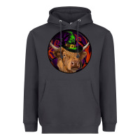 Smoke halloween highland cow round Heavyweight Hoodie - RanaPortraitStore