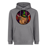 Storm halloween highland cow round Heavyweight Hoodie - RanaPortraitStore