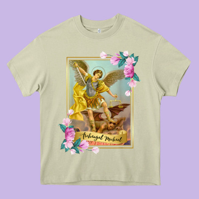 St Michael The Archangel - Protector Catholic Church Angel Heavy Core Tee Designed By Pixelwave