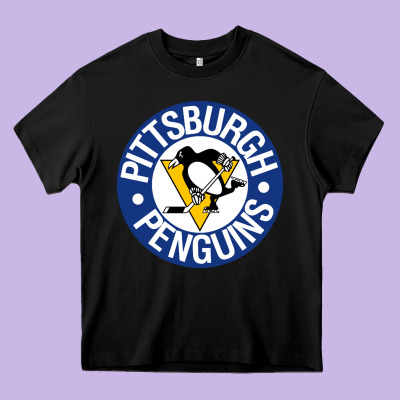 Penguins Player Sky Heavy Core Tee Designed By Craftify