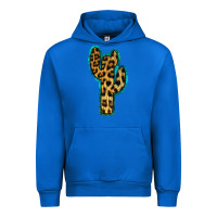 Cobalt Turquoise Leopard Cactus Urban Hoodie - RanaPortraitStore