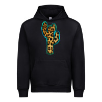 Forest Green Turquoise Leopard Cactus Urban Hoodie - RanaPortraitStore