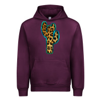 Mauve Wine Turquoise Leopard Cactus Urban Hoodie - RanaPortraitStore