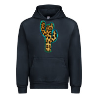 Navy Turquoise Leopard Cactus Urban Hoodie - RanaPortraitStore