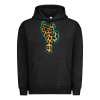 Pigment Black Turquoise Leopard Cactus Urban Hoodie - RanaPortraitStore