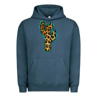 Pigment Midnight Navy Turquoise Leopard Cactus Urban Hoodie - RanaPortraitStore