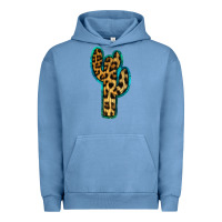 Pigment Pebble Blue Turquoise Leopard Cactus Urban Hoodie - RanaPortraitStore