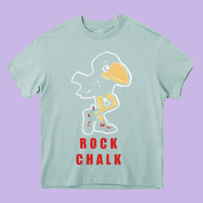 Vintage Jayhawk Ku Heavy Core Tee Designed By Craftify