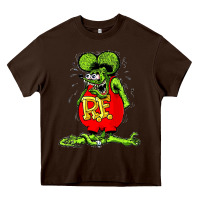 Chocolate Brown Official Rat Fink Original Merchandise 1 Heavy Core Tee - Craftify