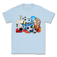 Dusty Blue Soccer Coffee Cups Classic Tee - FaDigitalArtStudio