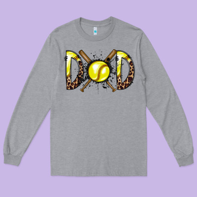 Dad Softball Long Sleeve Tee Designed By Racoondesign