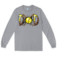 Heather Grey dad softball Long Sleeve Tee - RacoonDesign