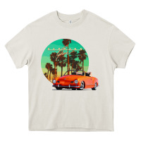 Cream karmann ghia sunset palm love quote Heavy Core Tee - Craftify