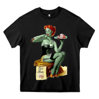 Black Zombie Pin Up Girl Halloween Heavy Core Tee - Craftify