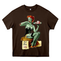 Chocolate Brown Zombie Pin Up Girl Halloween Heavy Core Tee - Craftify
