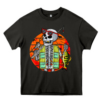 Asphalt skeleton fishing lover moon halloween costume fish Heavy Core Tee - Craftify