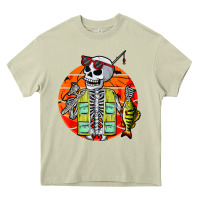 Mossy skeleton fishing lover moon halloween costume fish Heavy Core Tee - Craftify