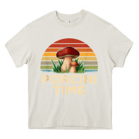 Cream vintage sunset porcini mushroom hunting boletus edulis t shirt Heavy Core Tee - Craftify