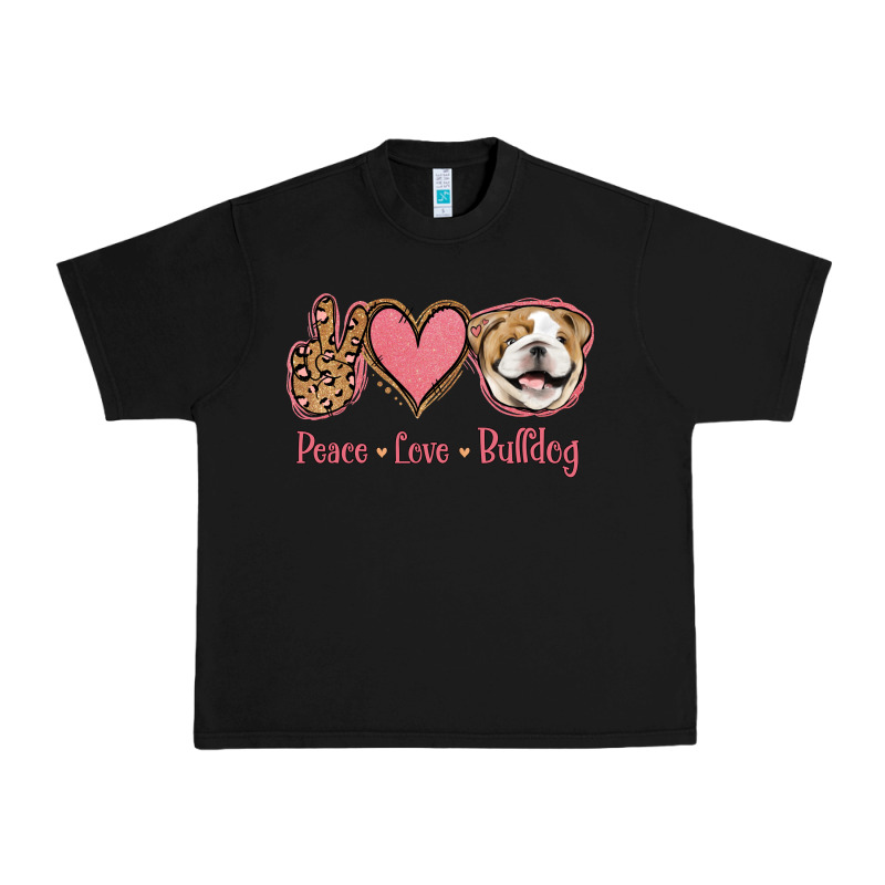 Peace Love Bulldog Urban Heavy Tee by Jasminsmagicworld | Teevron