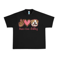 Black Peace Love Bulldog Urban Heavy Tee - Jasminsmagicworld