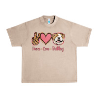 French Oak Peace Love Bulldog Urban Heavy Tee - Jasminsmagicworld