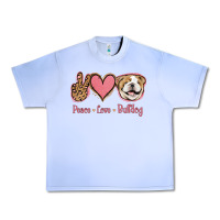 Grape Ice Peace Love Bulldog Urban Heavy Tee - Jasminsmagicworld