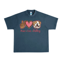 Midnight Navy Peace Love Bulldog Urban Heavy Tee - Jasminsmagicworld