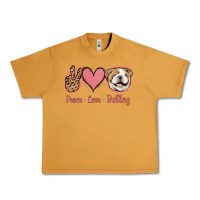 Peanut Butter Peace Love Bulldog Urban Heavy Tee - Jasminsmagicworld