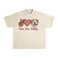 Sandshell Peace Love Bulldog Urban Heavy Tee - Jasminsmagicworld