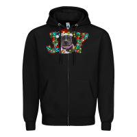 Black christmas joy pitbull Zipper Hoodie - RanaPortraitStore