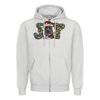 Dove Grey christmas joy pitbull Zipper Hoodie - RanaPortraitStore