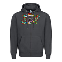 Smoke christmas joy pitbull Zipper Hoodie - RanaPortraitStore