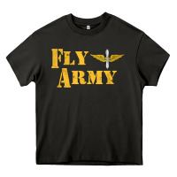 Asphalt Vintage Fly Army Military Pilot Army Aviation Branch Heavy Core Tee - Craftify
