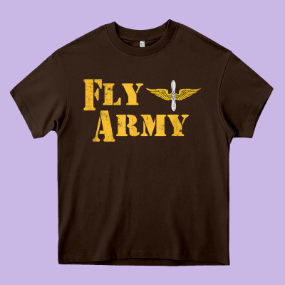 Vintage Fly Army Military Pilot Army Aviation Branch Heavy Core Tee Designed By Craftify