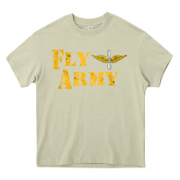Mossy Vintage Fly Army Military Pilot Army Aviation Branch Heavy Core Tee - Craftify