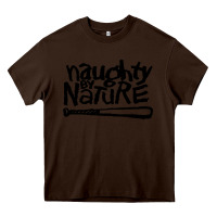 Chocolate Brown naughty by nature Heavy Core Tee - Craftify