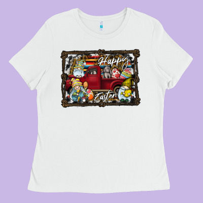 Happy Easter Ladies Tee Designed By Cowhidedigitalart