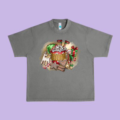 Christmas Elf Urban Heavy Tee Designed By Cowhidedigitalart