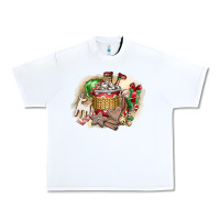 White Christmas Elf Urban Heavy Tee - CowhideDigitalArt